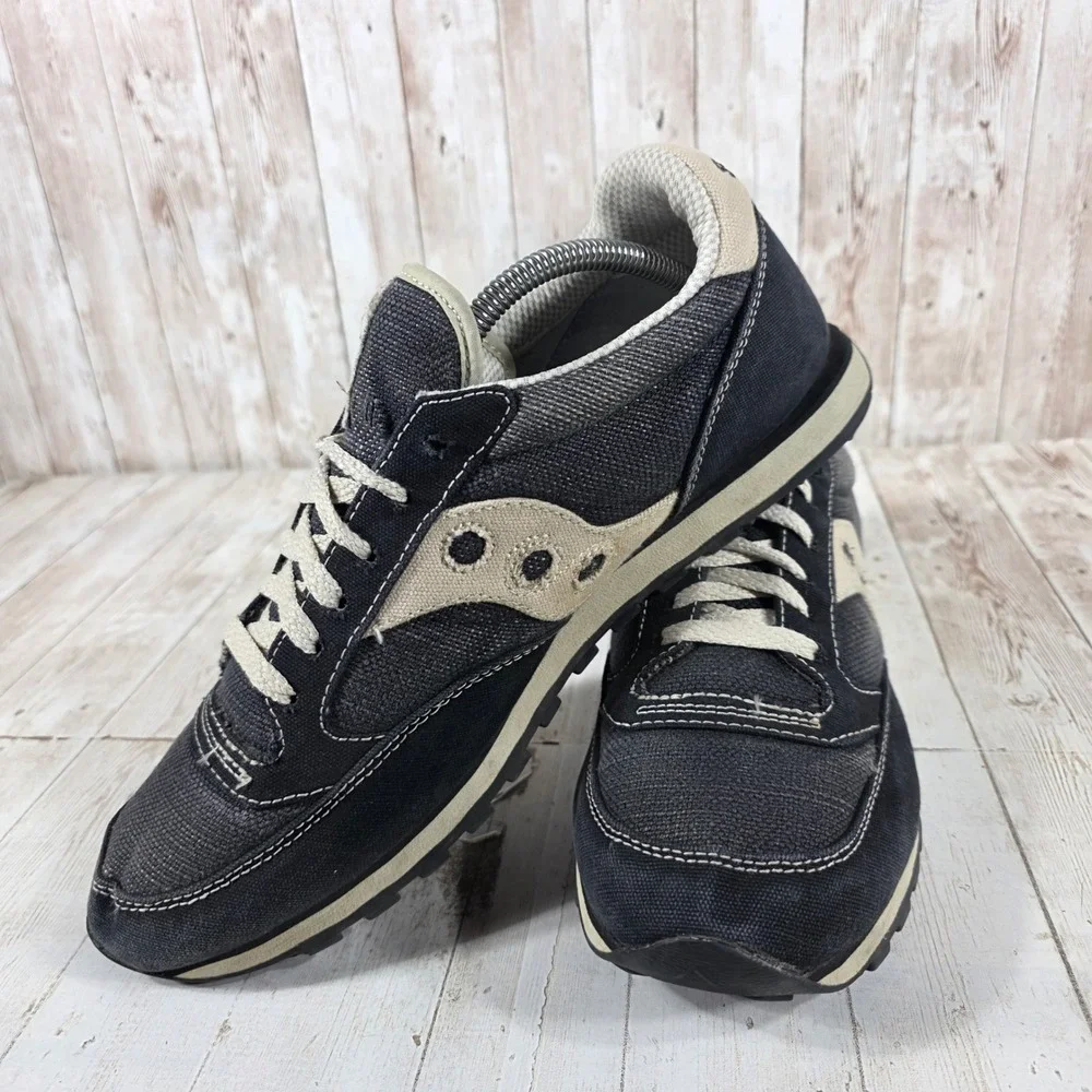 Saucony Jazz Low Pro Mens 10.5 Sneakers Black Tan 2887-4 Low Top Running Shoes